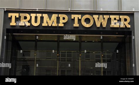 New York New York Usa 15th June 2015 A View Of Trump Tower Sign