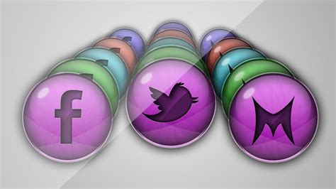 Glossy Social Media Icons Free Download Youtube