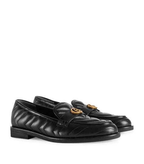 Gucci Black Leather Double G Loafers Harrods Uk