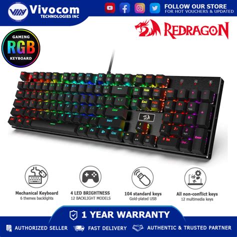 Redragon K556 Devarajas Rgb Led Backlit Wired Mechanical Gaming