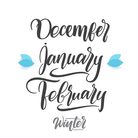 Premium Vector Type Lettering Of Winter Months