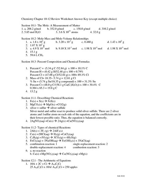 What are brown fumes due to? 35 Chemical Reaction Worksheet Answer Key - Worksheet Resource Plans