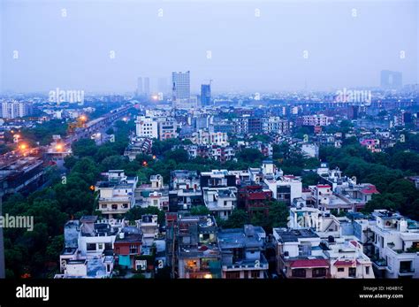 View Of Noida City At Dawn From A Skyscraper Shows The Many Homes