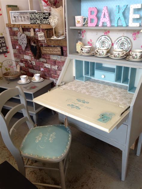 I was itching to try my hand at some new projects, and to try out one of the diy chalk paint recipes. Bureau/ bookcase painted in chalk paint, also chair both with stencil | Bureau bookcase, Home ...