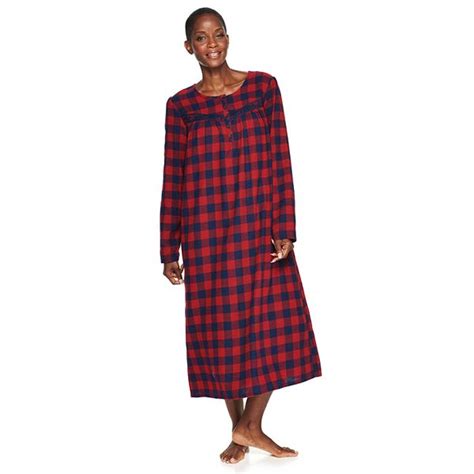 Womens Croft And Barrow® Long Sleeve Long Flannel Nightgown