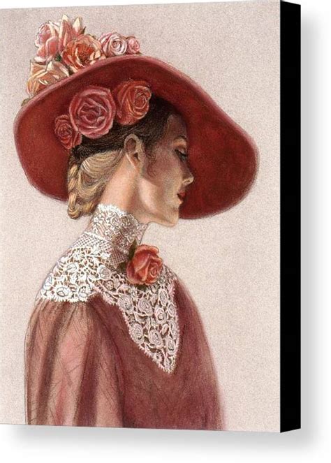 Victorian Lady In A Rose Hat Canvas Print Canvas Art By Sue Halstenberg