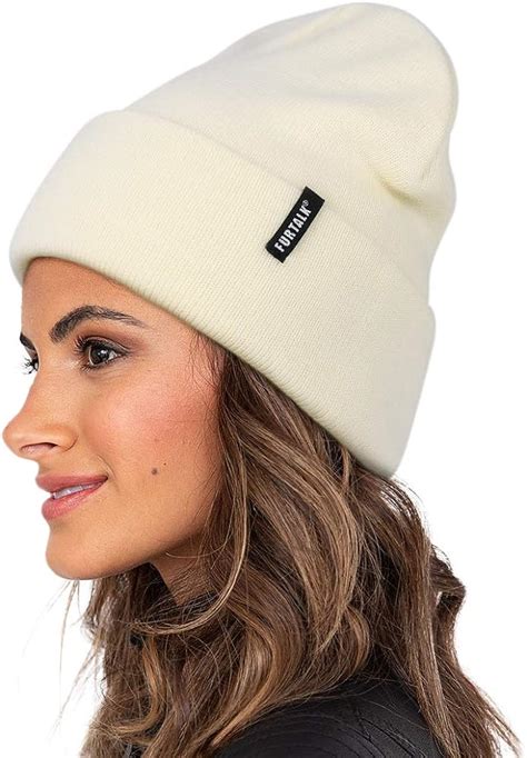 Furtalk Womens Beanie Hat Acrylic Knit Cuffed Hat Soft Warm Winter Hats
