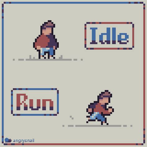 Pixelart Idle And Run Animations Angrysnail Pixel Art Characters