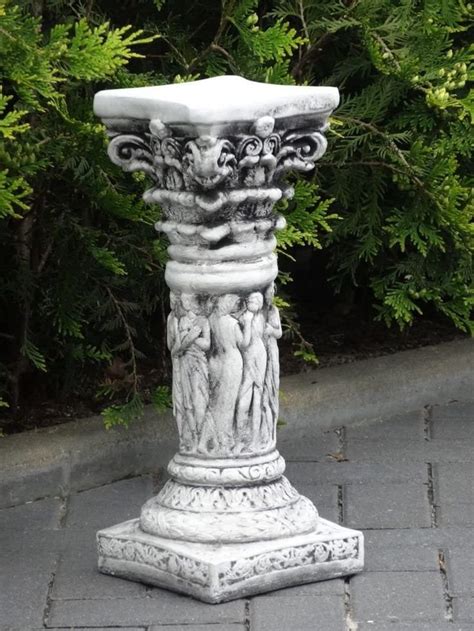 Greek Column Garden Pedestal Stone Sculpture Concrete Statue Etsy In