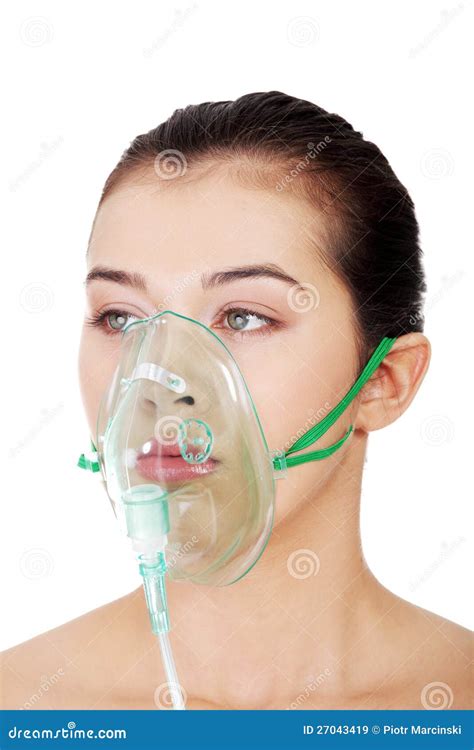 Woman Wearing Oxygen Mask