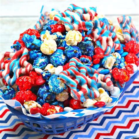 Patriotic Candy Coated Popcorn Recipe From Vals Kitchen