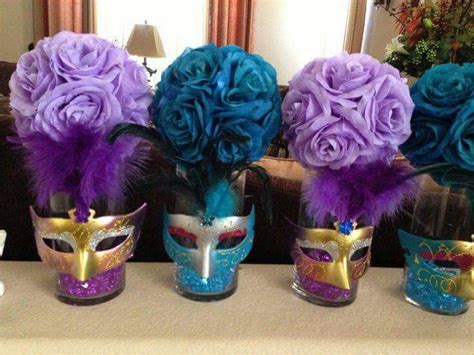 carnaval masquerade party centerpieces sweet 16 masquerade party mardi gras centerpieces