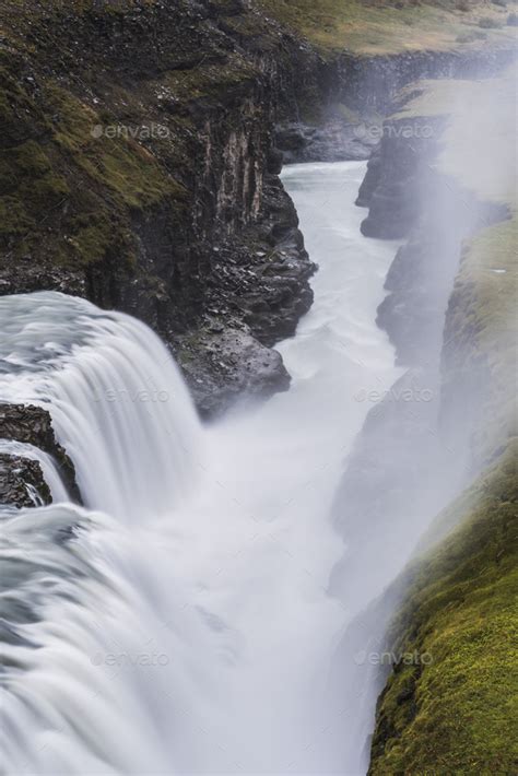 Gullfoss Waterfall In The Canyon Of The Hvita River The Golden Circle
