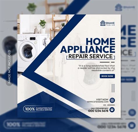 Home Appliance Repair Service Square Flyer Or Instagram Social Media