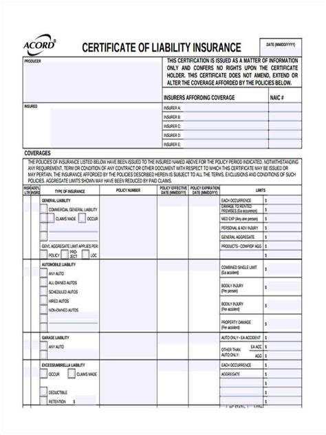 Free 9 Liability Insurance Forms In Pdf Ms Word
