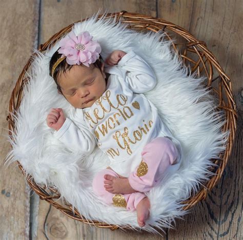 Newborn Girl Personalized Baby Girl Coming Home Outfit Baby Shower T