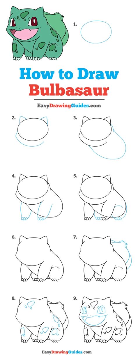 Easy step by step drawing tutorial on how to draw charmander from pokemon anime.post your artworks in instagram and tag me @quick.doodle so that i can see th. How to Draw Bulbasaur Pokémon - Really Easy Drawing Tutorial