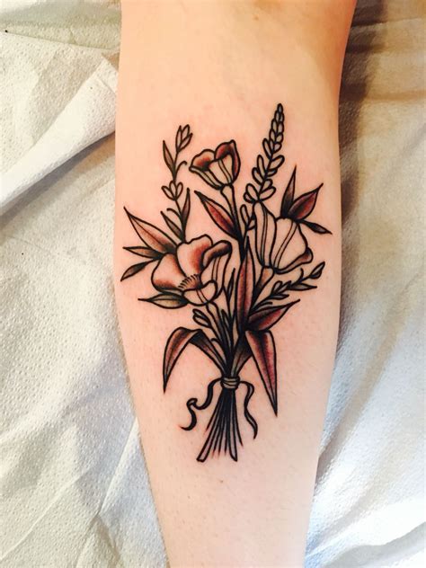 Painless and easy to apply. Wildflower tattoo. California poppies. | Wildflower tattoo ...