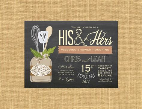 His And Hers Couples Wedding Shower Invitation By Papernpeonies