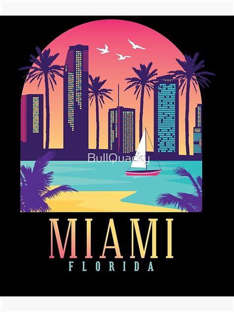 Miami Florida Vaporwave Retro 80s 90s Style Design Retrowave Palm