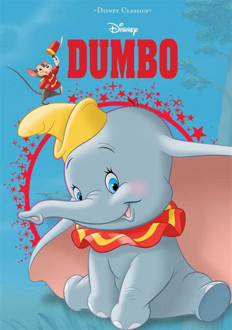 The Dumbo Movie Poster With An Elephant And Mouse On Its Back Side