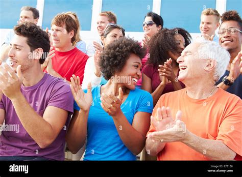 Audience Applauding At Outdoor Concert Performance Stock Photo Alamy