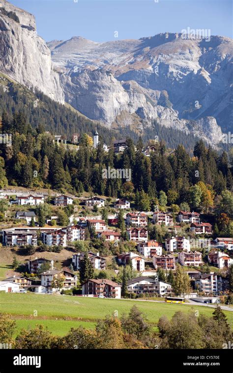 The Swiss Alps Mountain Town Of Flims Graubunden Switzerland Europe