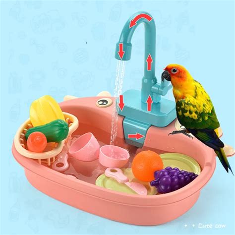 Bird Bath Tub Feeder Bowl Parrot Automatic Shower Bathtub Swimming Pool