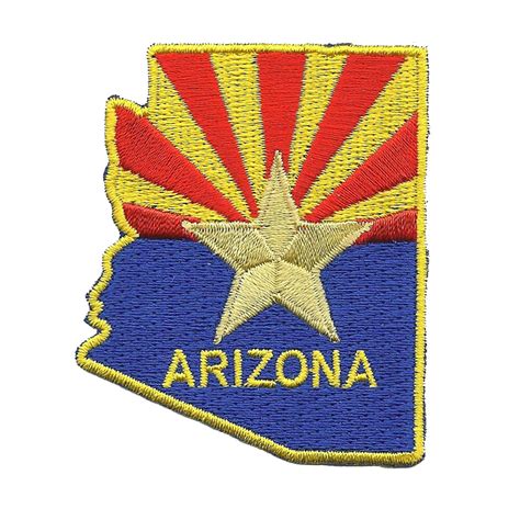 Arizona Patch Az State Flag Badge Copper Star Cutout Shape Souvenir Ir