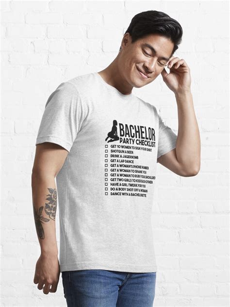 Bachelor Party Checklist Jga Bridegroom Rumble T Shirt For Sale By Anziehend Redbubble