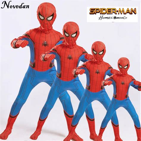 Child Homecoming Spiderman Costume Boy Spider Man Kids Superhero Lycra