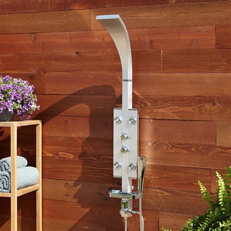 Corydon Outdoor Shower Panel With Hand Shower Shower Panels Bathroom Shower Panels
