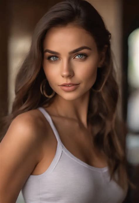 Arafed Woman With Matching Tank Top And Panties Sexy Girl With Brown Eyes Portrait Sophie Mudd