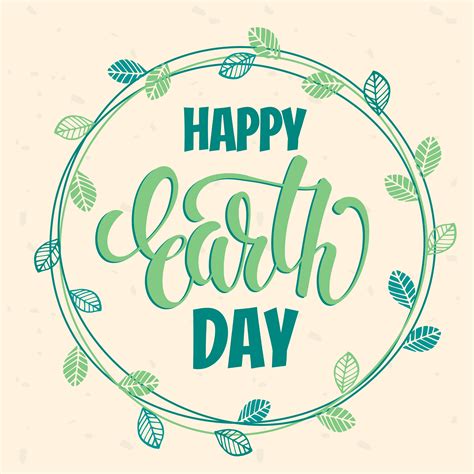 Earth Day Concept With Hand Draw Lettering Vector Art At Vecteezy