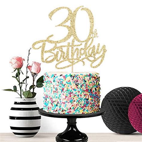 Eiveny Gold Happy 30th Birthday Cake Topperhello 30 Cheers To 30