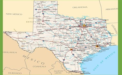 Texas State Road Map All In One Photos