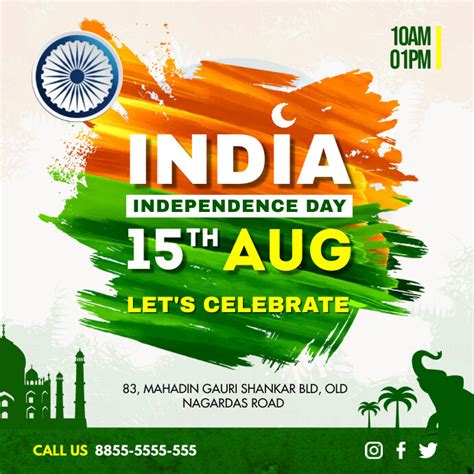 Copy Of 15th August Indian Independence Day Social Me Postermywall