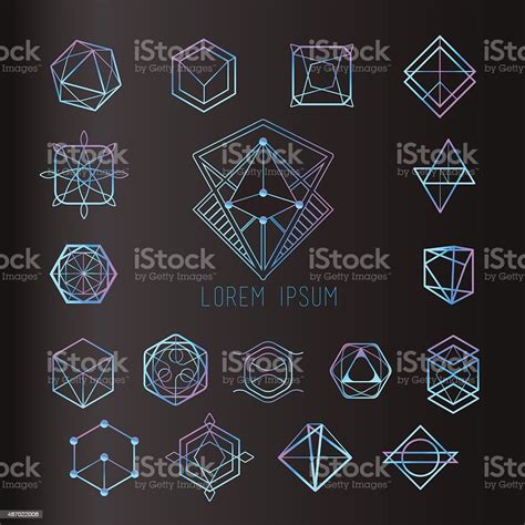 Sacred Geometry Forms Shapes Of Lines Logo Sign Symbol Stock