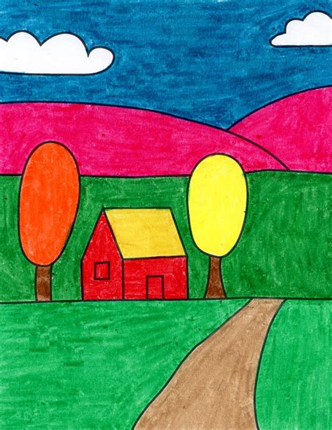 How To Draw An Easy Landscape · Art Projects For Kids