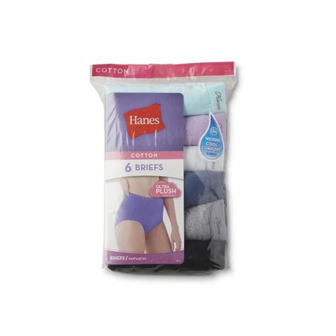 Hanes Womens 6 Pack Tagless Brief Panties