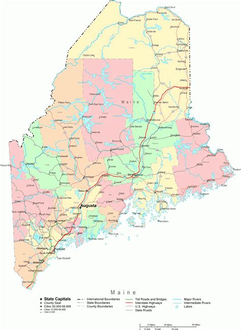 Online Map Of Maine Ruby Printable Map