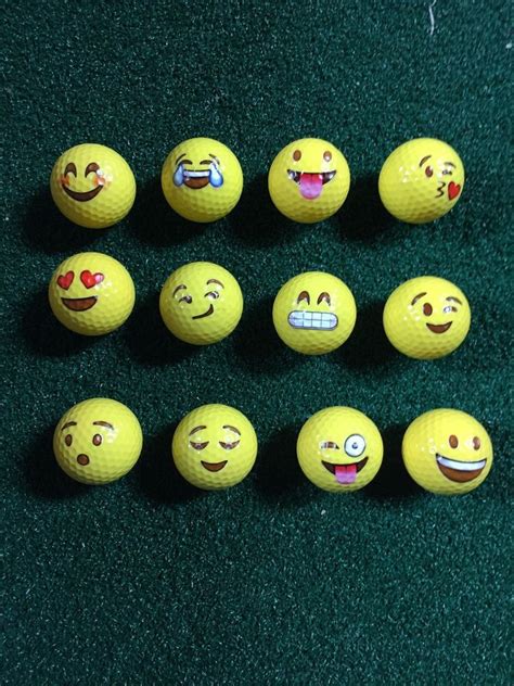 1 Dozen Emoji Golf Balls Ebay Golf Ball T Golf Ball Crafts