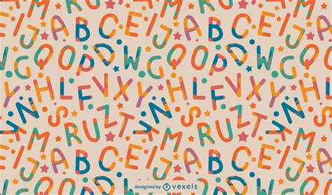 Colorful Alphabet Letters Pattern Design Vector Download