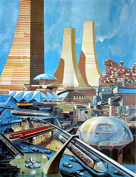 A City Of The Future By Klaus Burgle 1968 Rretrofuturism