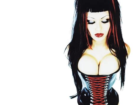 Goth Babe Black Red Hot Learther Corset Hd Wallpaper Peakpx