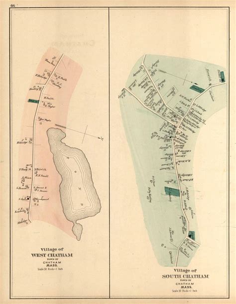 Walkers 1880 Map Of Village Of West Chatham Village Of South Chatham