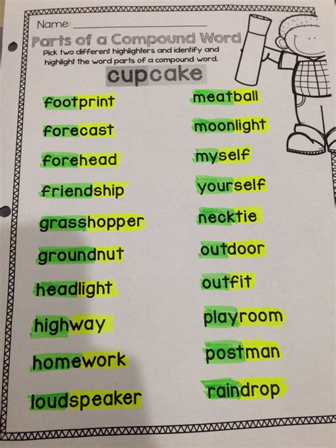 Compound Words Worksheets Compound Words Activities Compound Words