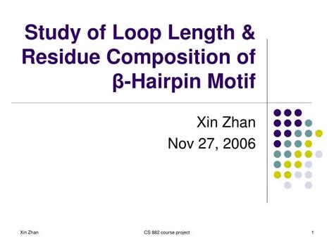 Ppt Study Of Loop Length And Residue Composition Of β Hairpin Motif