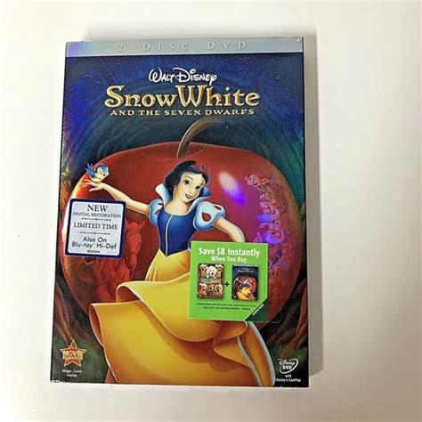 Walt Disney Snow White And The Seven Dwarfs 2 Disc Dvd New Digital