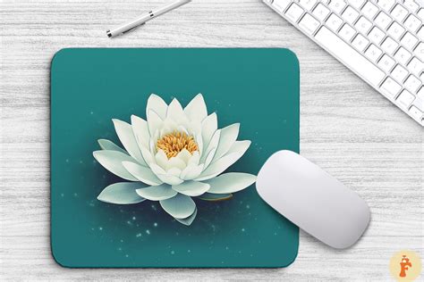 Simple Elegant White Lotus Mouse Pad By Mulew Art Thehungryjpeg